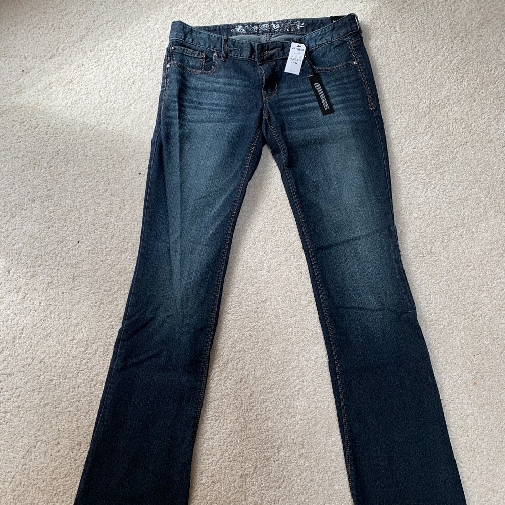 Express Zelda Slim Fit Ultra Low Rise Barely Boot